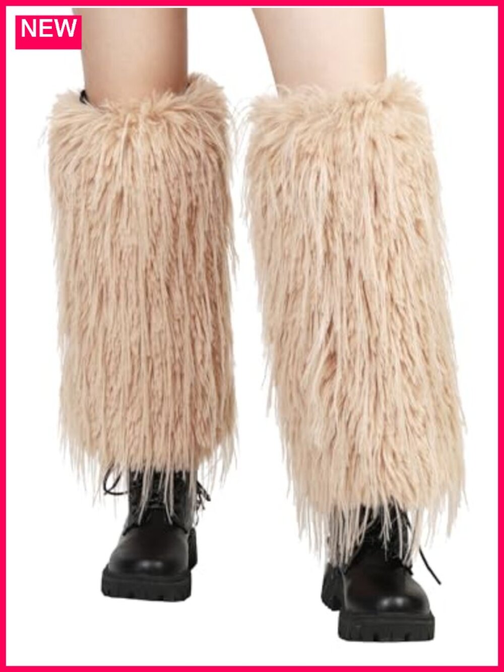Faux Fur Leg Warmers Long Furry Foot Cuffs Women Winter Boot Socks
